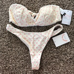NWT Dippin Daisys Matching strapless thong bikini